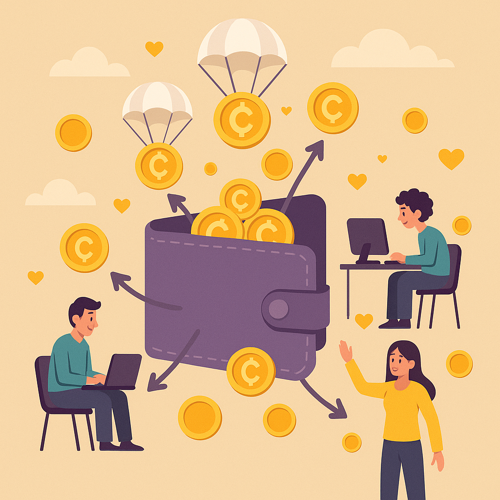 Криптовалютный airdrop раздача токенов бесплатно Airdrop криптовалют раздача токенов на кошельки пользователей